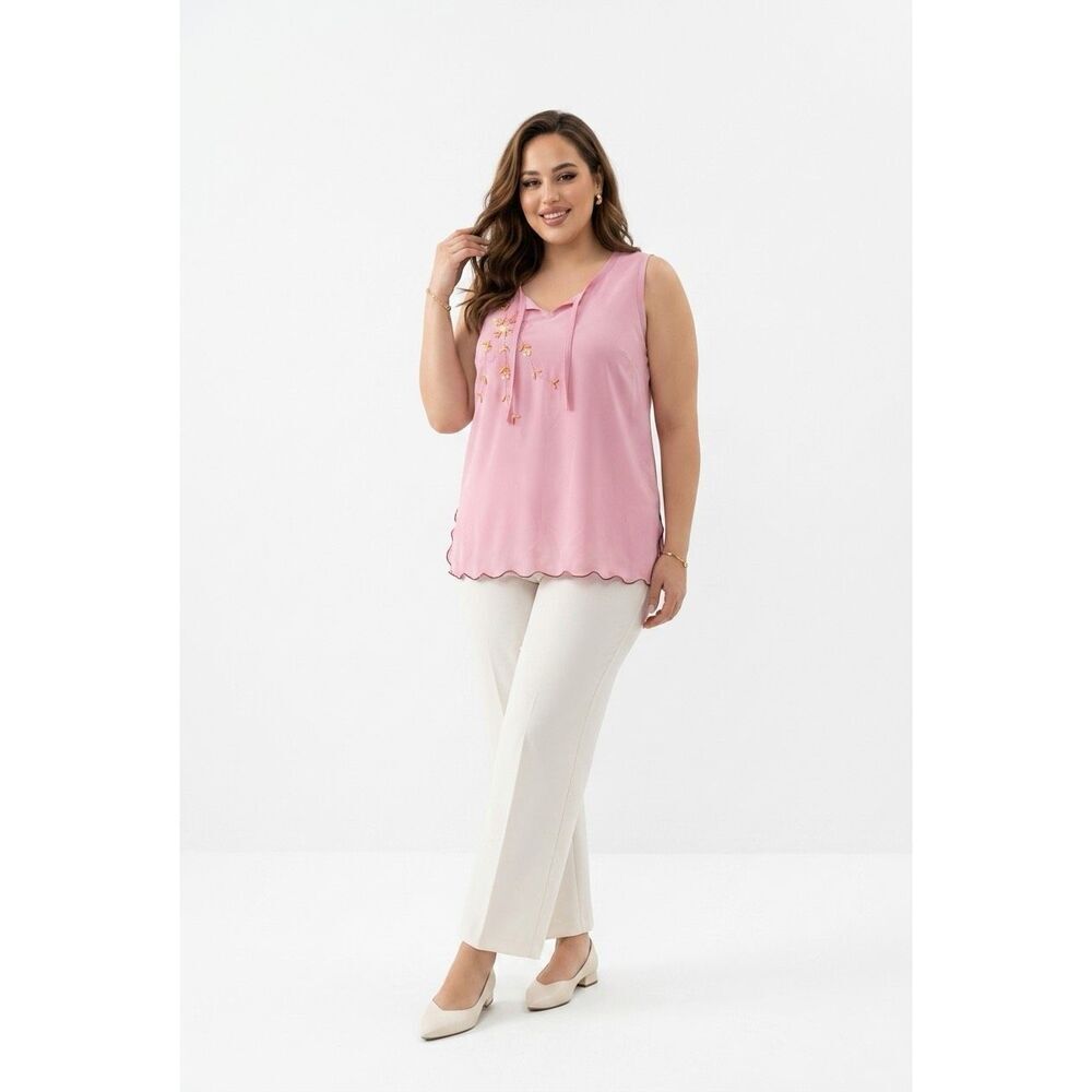 Soft pink embellished sleeveless top size large